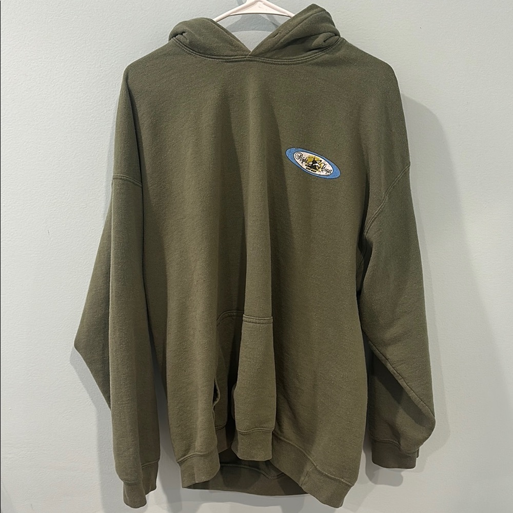 Right Coast Surf Shop hoodie in olive green